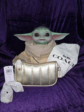 Coach Metallic Originals Quilted Swinger 20 Shoulder Bag in Gold - New